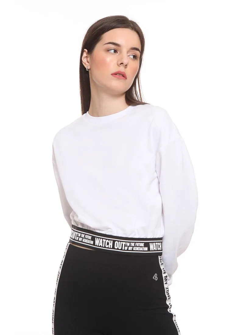 Crop Sweatshirt With Waistband