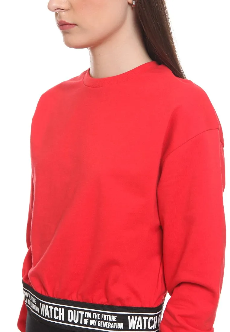 Crop Sweatshirt With Waistband