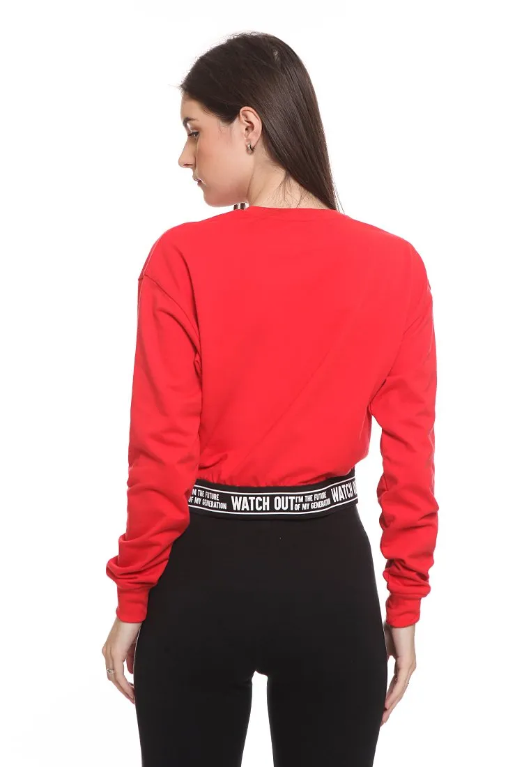 Crop Sweatshirt With Waistband