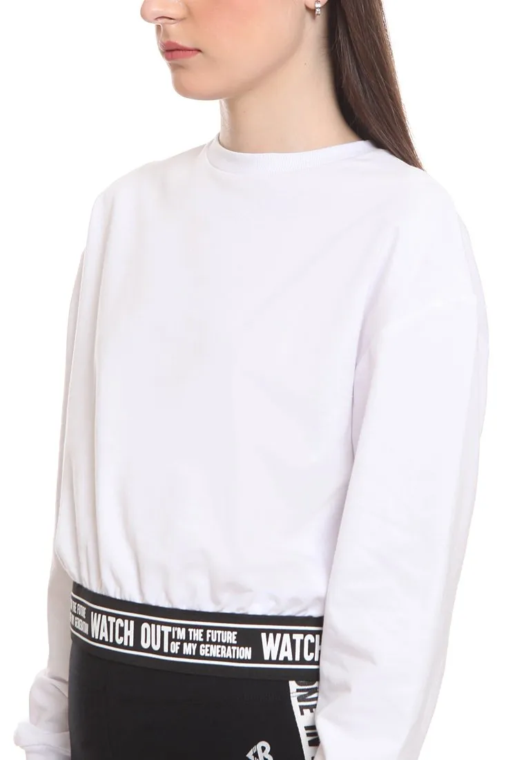 Crop Sweatshirt With Waistband