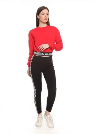 Crop Sweatshirt With Waistband