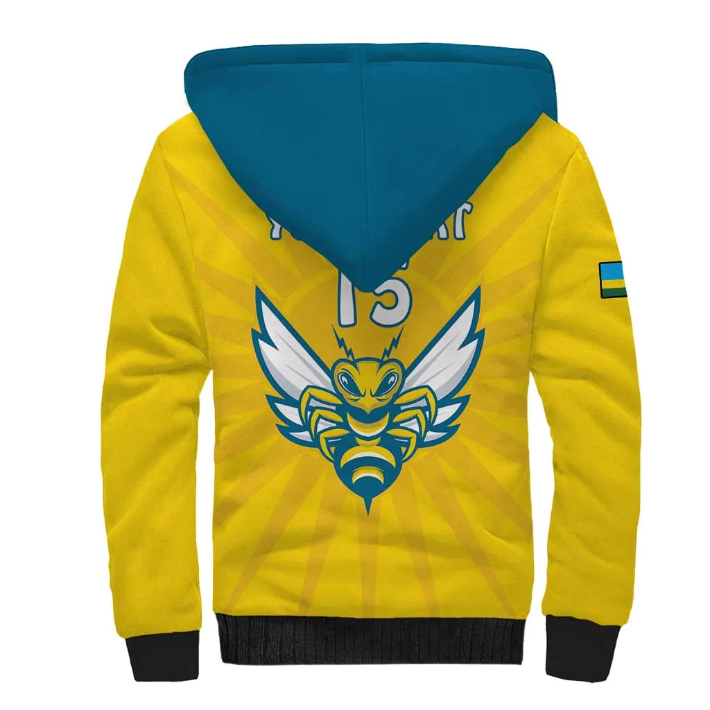 Custom Afro Rwanda Football Sherpa Hoodie Go Wasps LT15