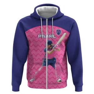 Custom Afro South Africa Cricket Zip Hoodie Go Paarl LT15