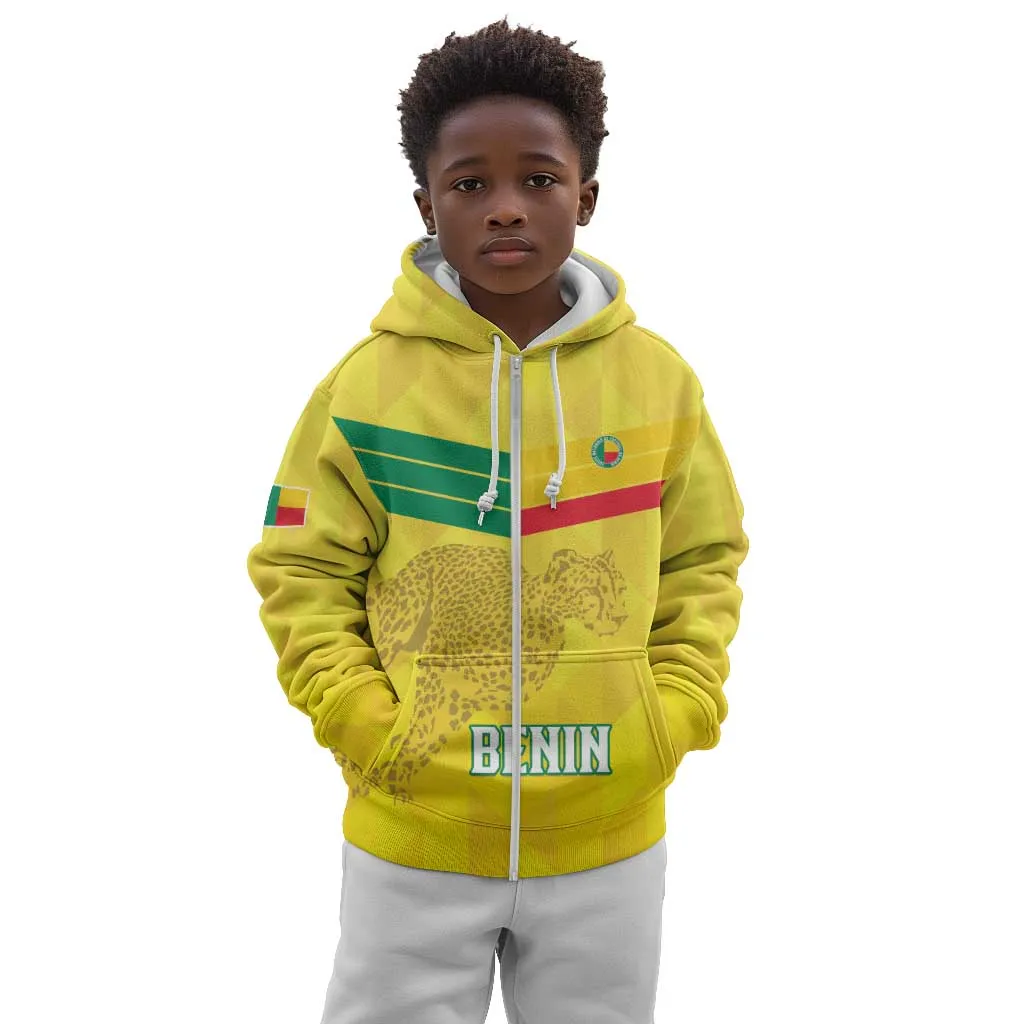 Custom Benin Football Kid Hoodie Go Les Guepards LT15