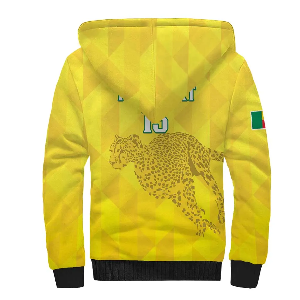 Custom Benin Football Sherpa Hoodie Go Les Guepards LT15