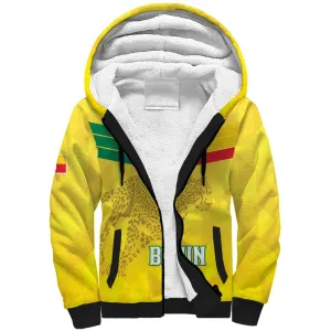 Custom Benin Football Sherpa Hoodie Go Les Guepards LT15