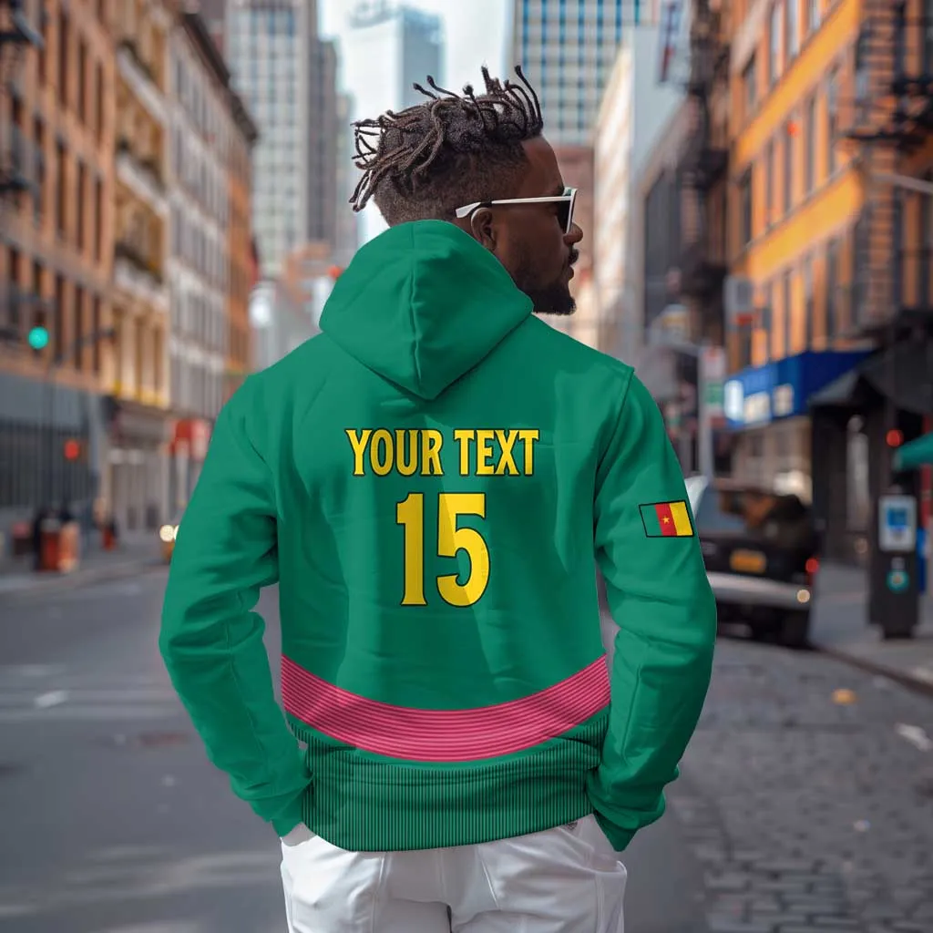 Custom Cameroun Football Zip Hoodie Allez les Lions LT15