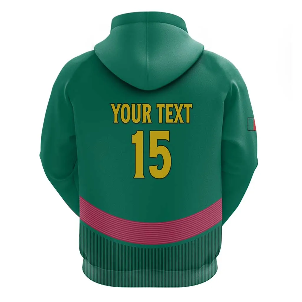 Custom Cameroun Football Zip Hoodie Allez les Lions LT15