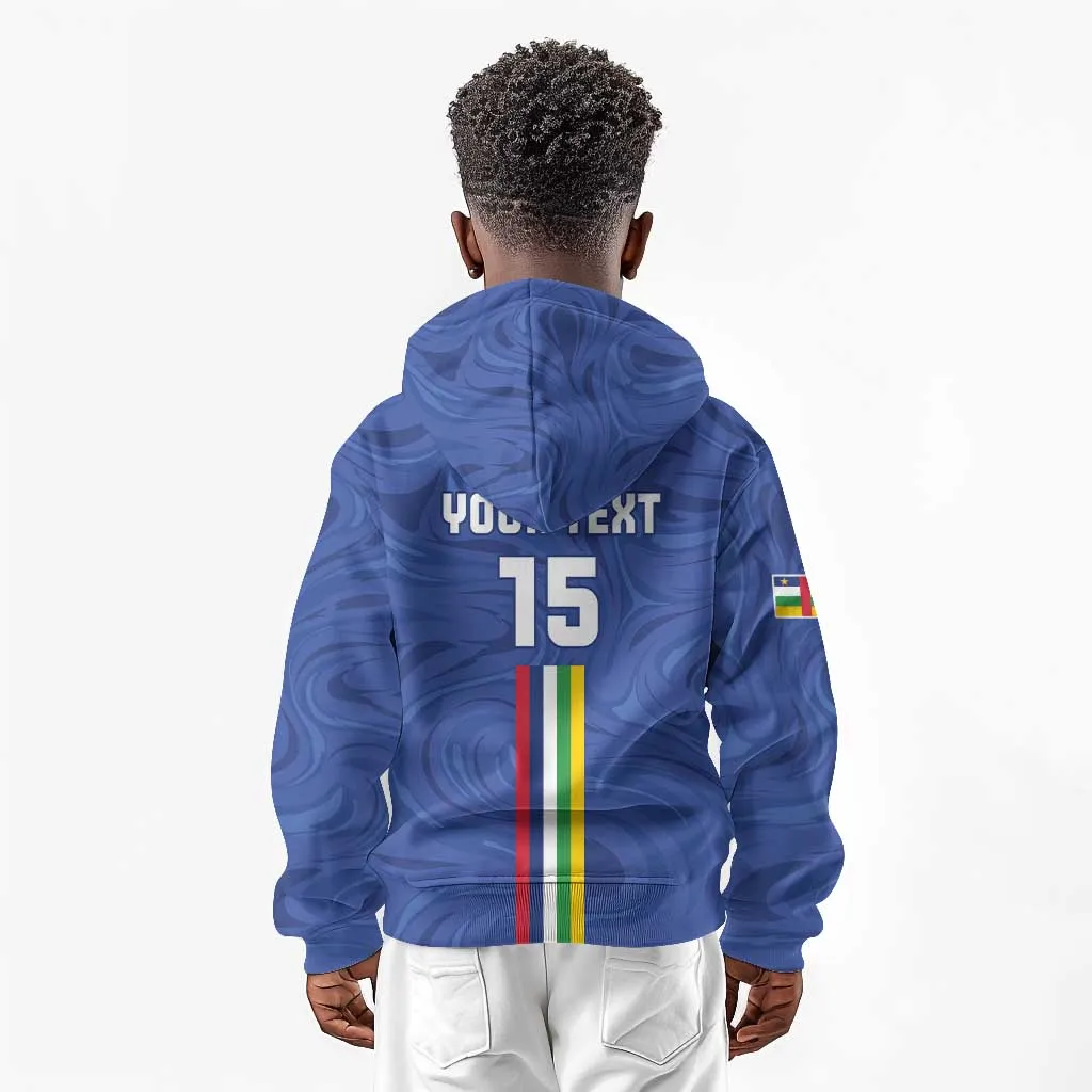 Custom Central African Republic Football Kid Hoodie Allez Les Fauves LT15
