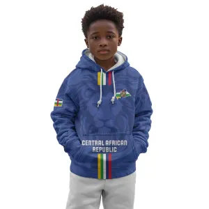 Custom Central African Republic Football Kid Hoodie Allez Les Fauves LT15