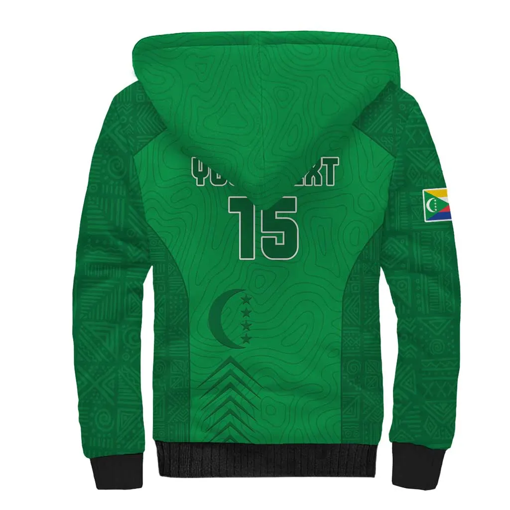 Custom Comoros Football Sherpa Hoodie Go Les Coelacantes LT15
