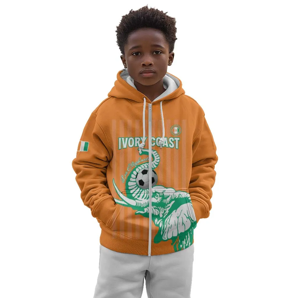 Custom Cote dIvoire Football Kid Hoodie Les Elephants LT15