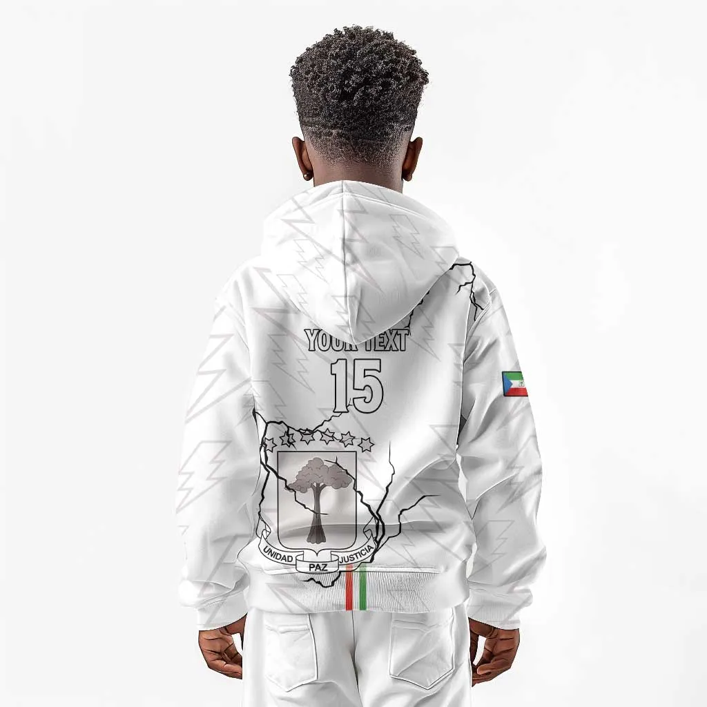 Custom Equatorial Guinea Football Kid Hoodie Go Champions - White Version LT15