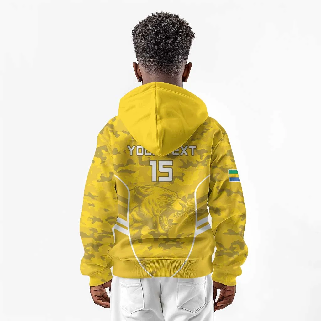 Custom Gabon Football Kid Hoodie Go Les Pantheres LT15