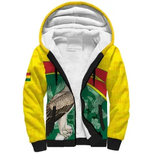 Custom Ghana Black Batters Sherpa Hoodie Ghanaian Tawny Eagle - Cricket Style LT14