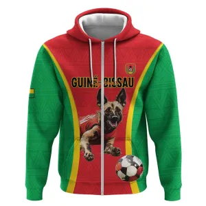 Custom Guinea-Bissau Football Zip Hoodie Go Djurtus Go LT15