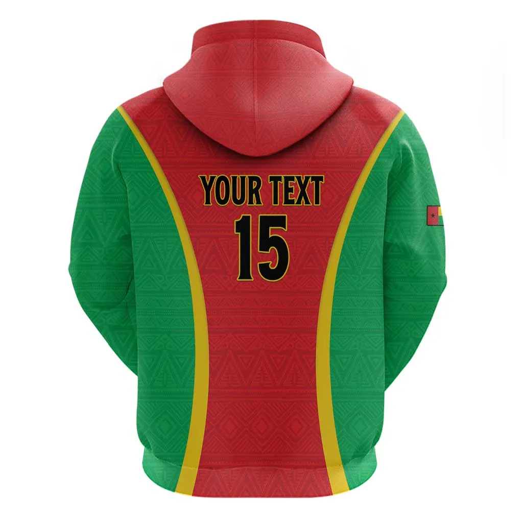 Custom Guinea-Bissau Football Zip Hoodie Go Djurtus Go LT15