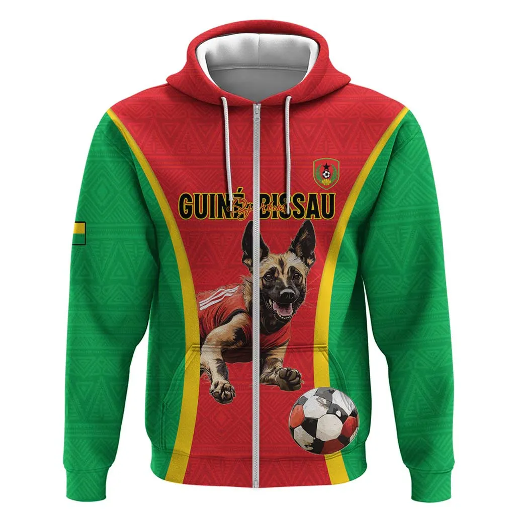 Custom Guinea-Bissau Football Zip Hoodie Go Djurtus Go LT15