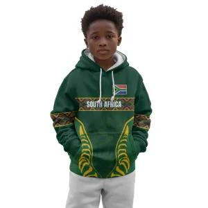 Custom South Africa Rugby Kid Hoodie Springboks Spirit and King Protea LT03