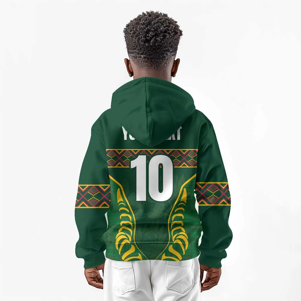 Custom South Africa Rugby Kid Hoodie Springboks Spirit and King Protea LT03