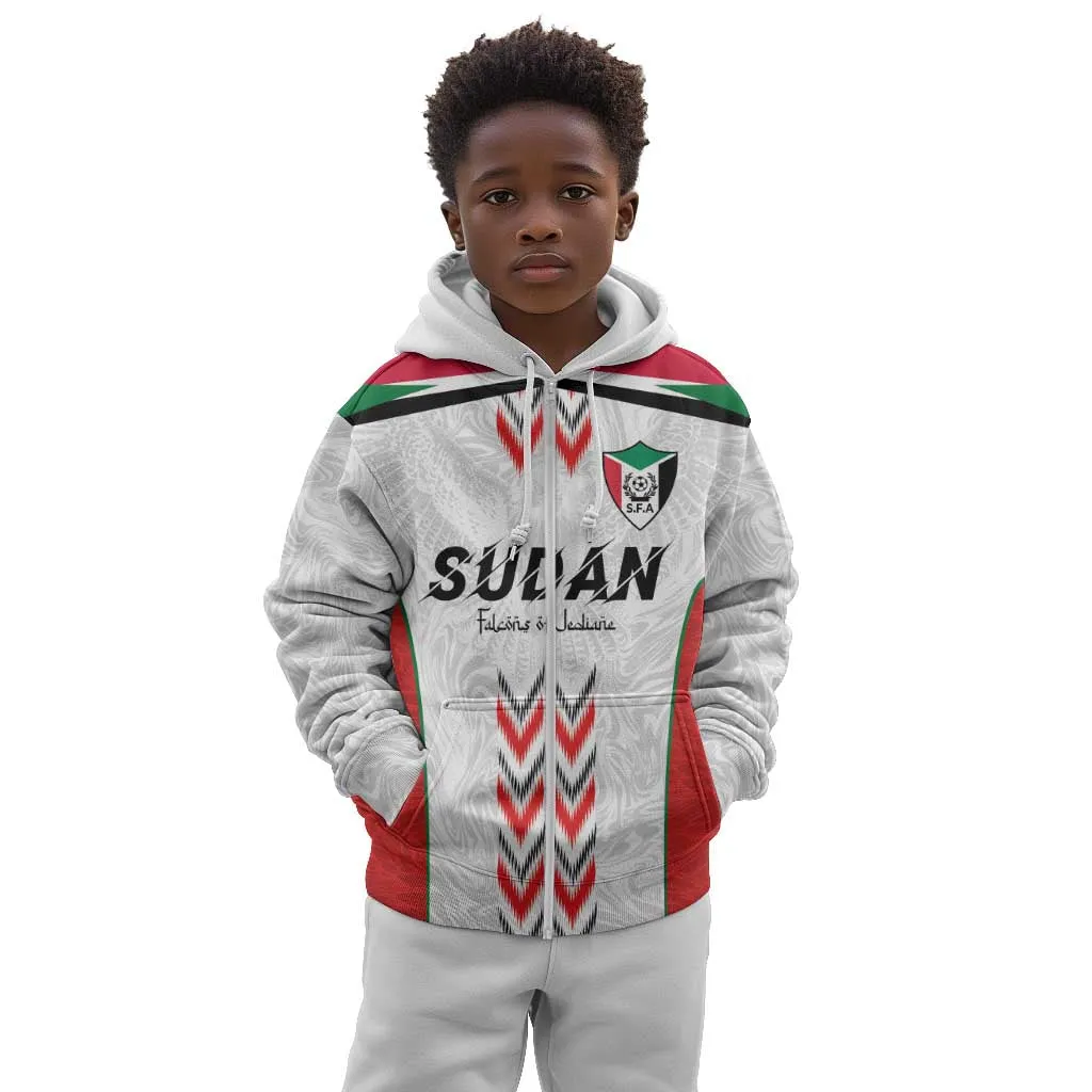 Custom Sudan Football Kid Hoodie Wings of Victory - Go Falcons of Jediane LT03