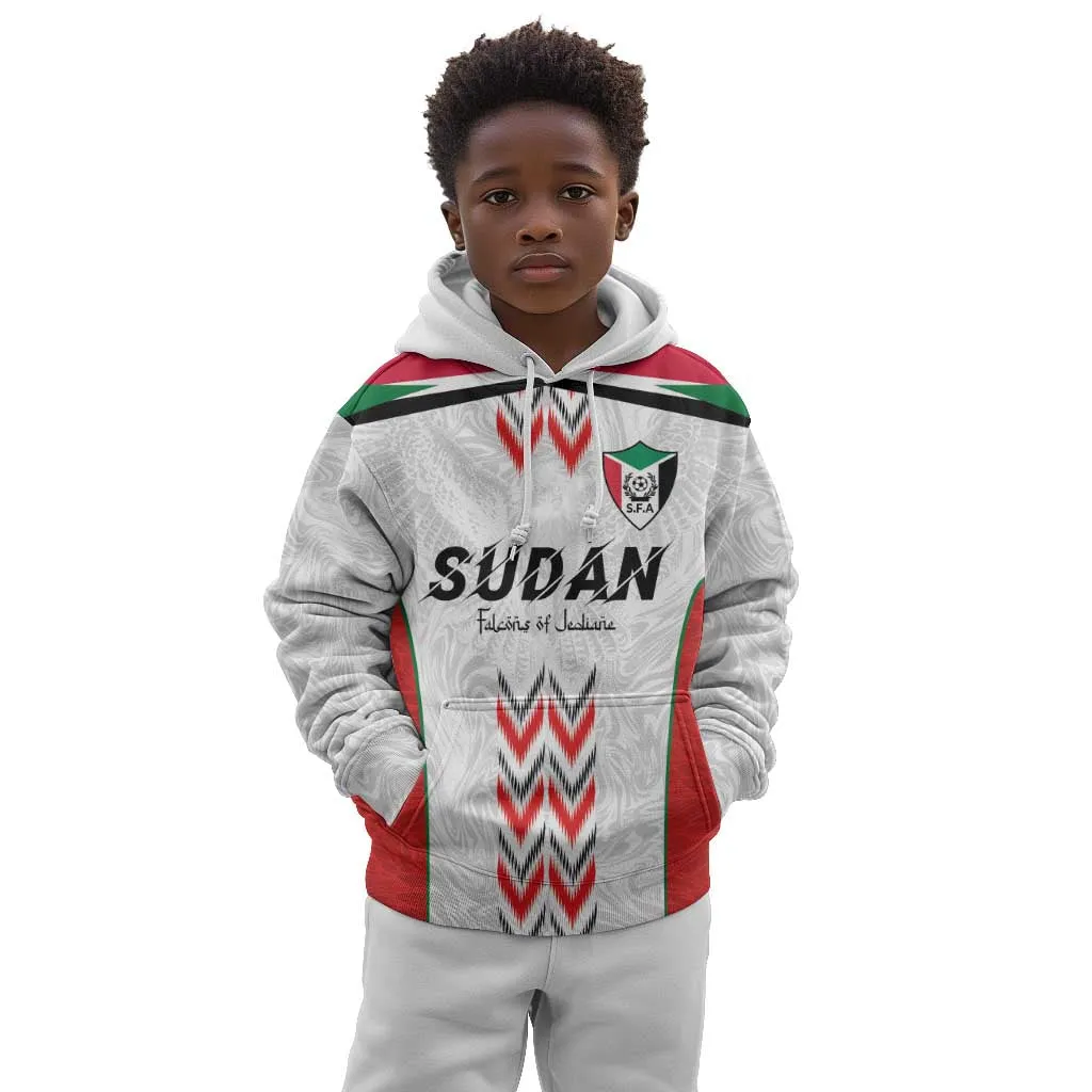 Custom Sudan Football Kid Hoodie Wings of Victory - Go Falcons of Jediane LT03