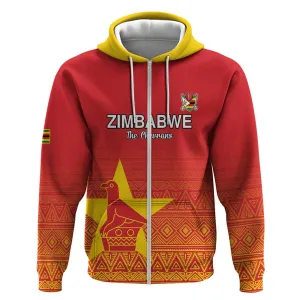 Custom Zimbabwe Cricket Zip Hoodie Go Champions LT15