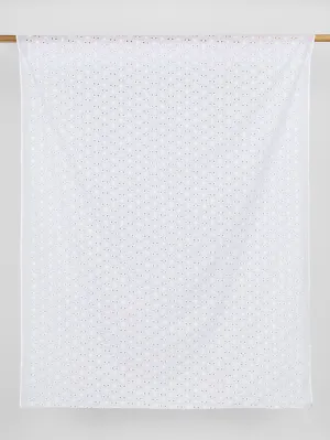 Daisy Cotton Eyelet Deadstock - White - Swatch