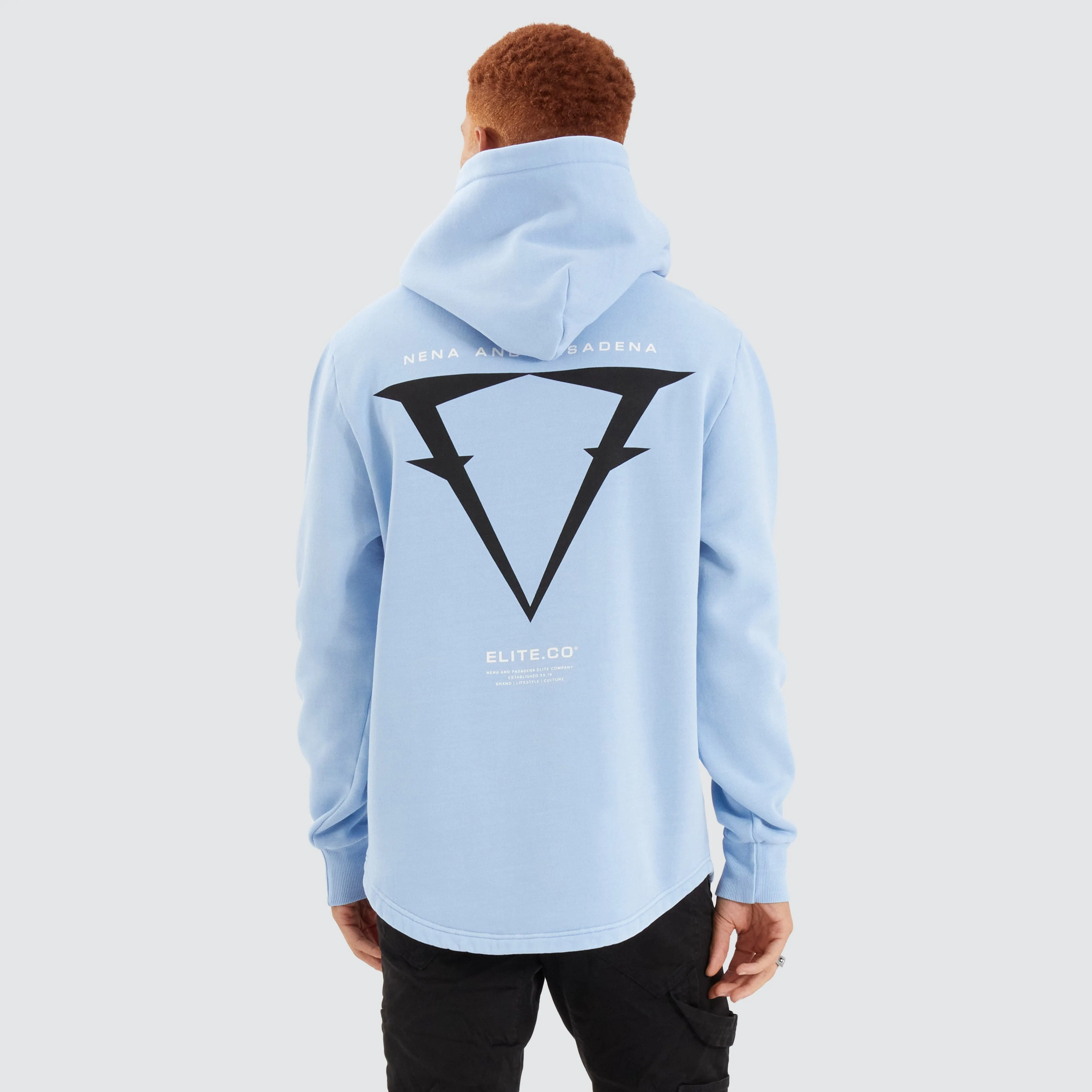 Data Dual Curved Hoodie Pigment Placid Blue