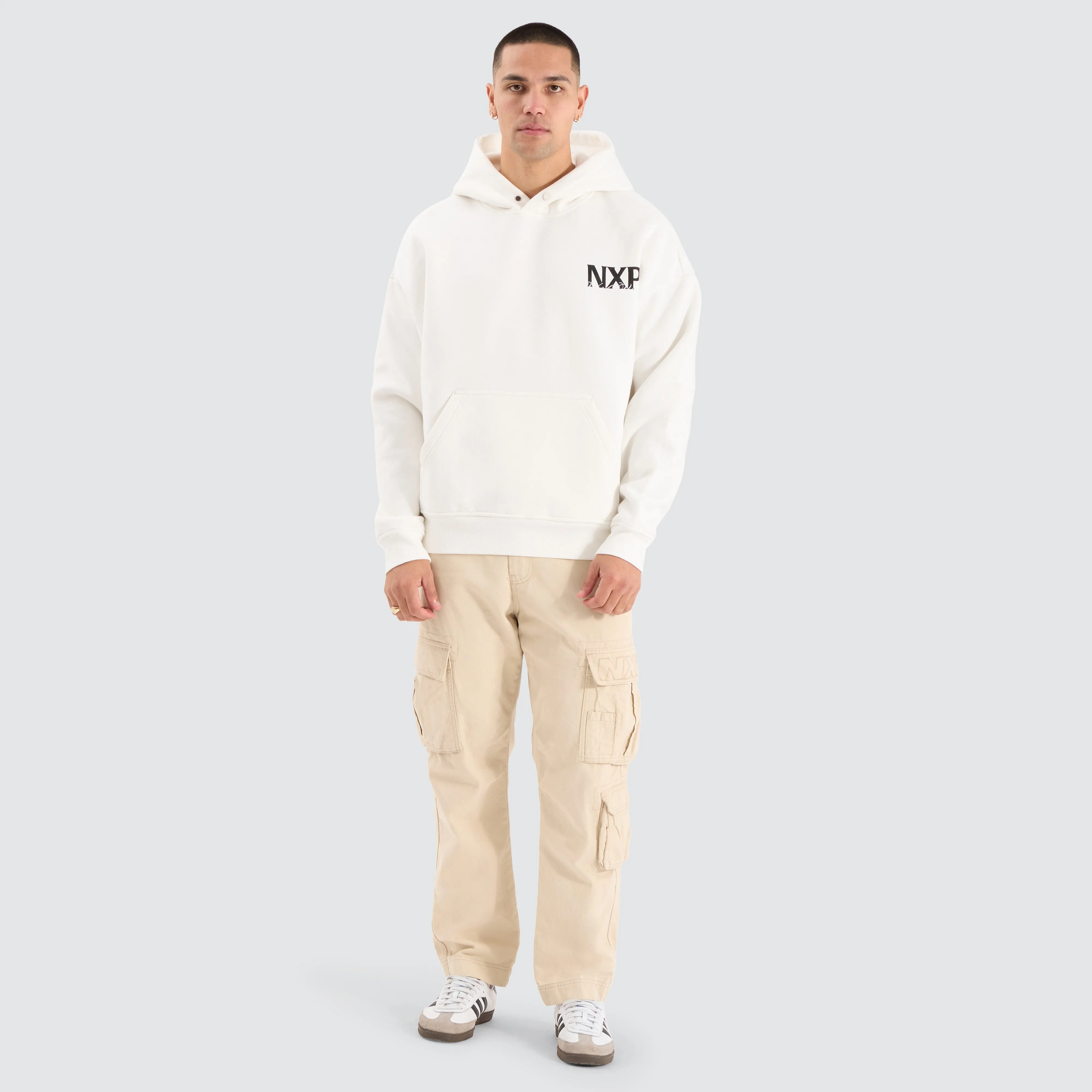 Dexter Box Fit Hoodie Natural White
