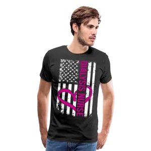 Dialysis Nurse Flag Men's Premium T-Shirt (CK1582)