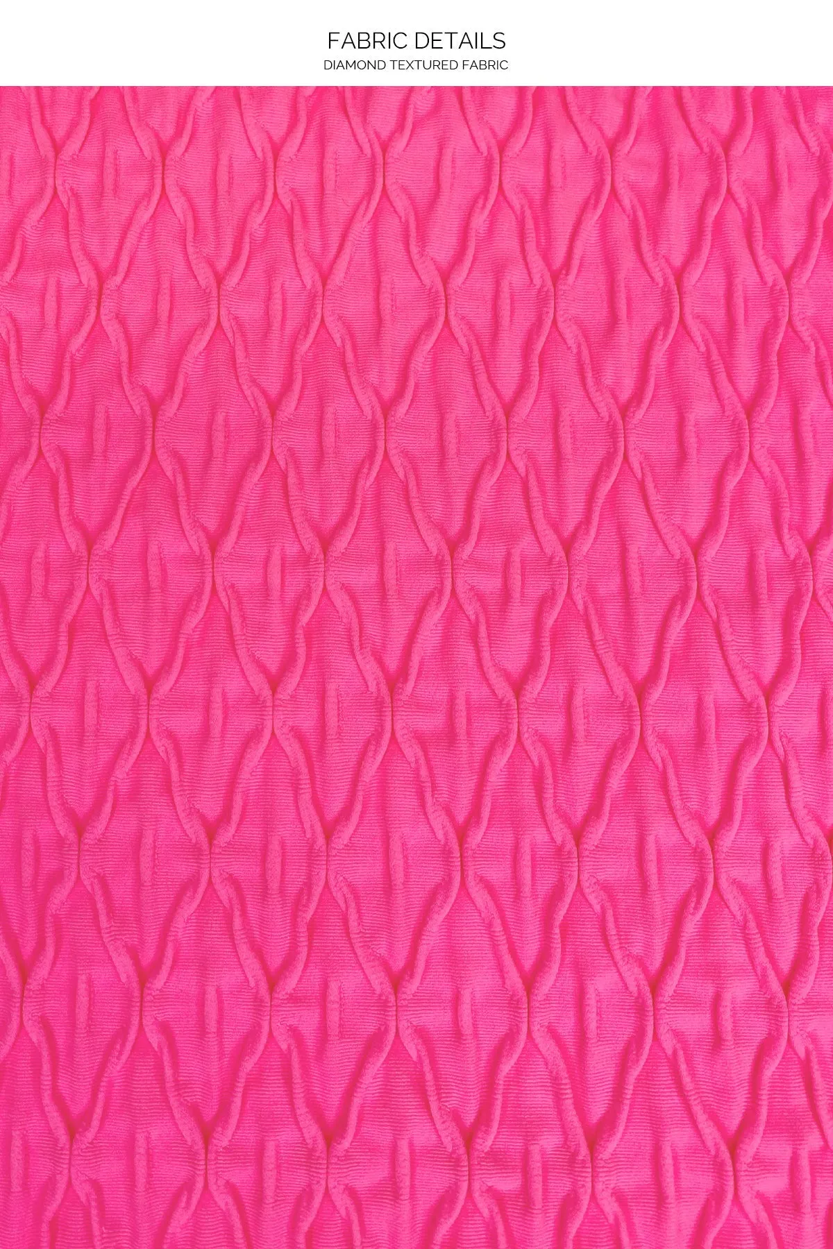 DIAMOND GIRL - Triangle Top & Seamless Wavy Ruched Back Tie Side Bottom • Shocking Pink