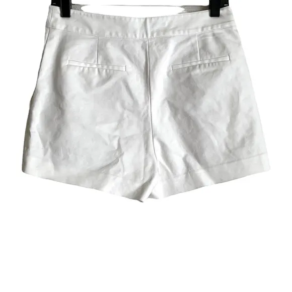 Diane Von Furstenberg DVF Hattie white high rise  pleated shorts