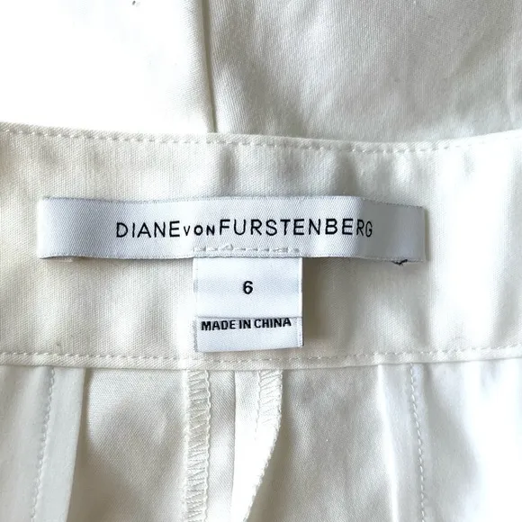 Diane Von Furstenberg DVF Hattie white high rise  pleated shorts