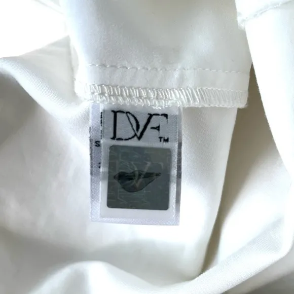 Diane Von Furstenberg DVF Hattie white high rise  pleated shorts