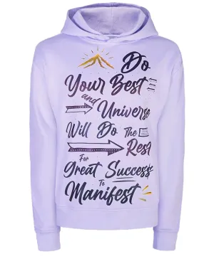 ‘Do Your Best’ Reflective & Rhinestone Affirmation Hoodie - Lavender