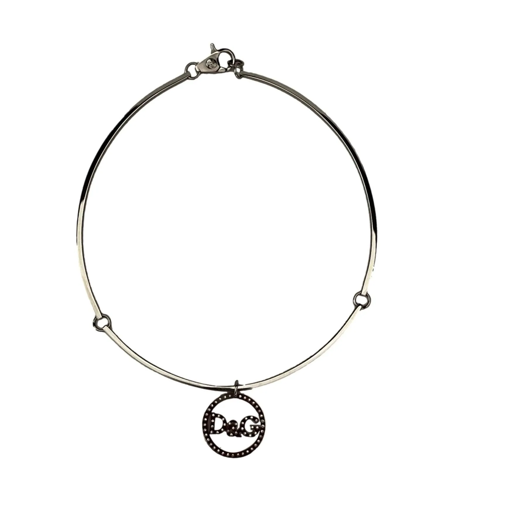 Dolce & Gabbana Silver Logo Structured Necklace