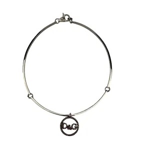 Dolce & Gabbana Silver Logo Structured Necklace