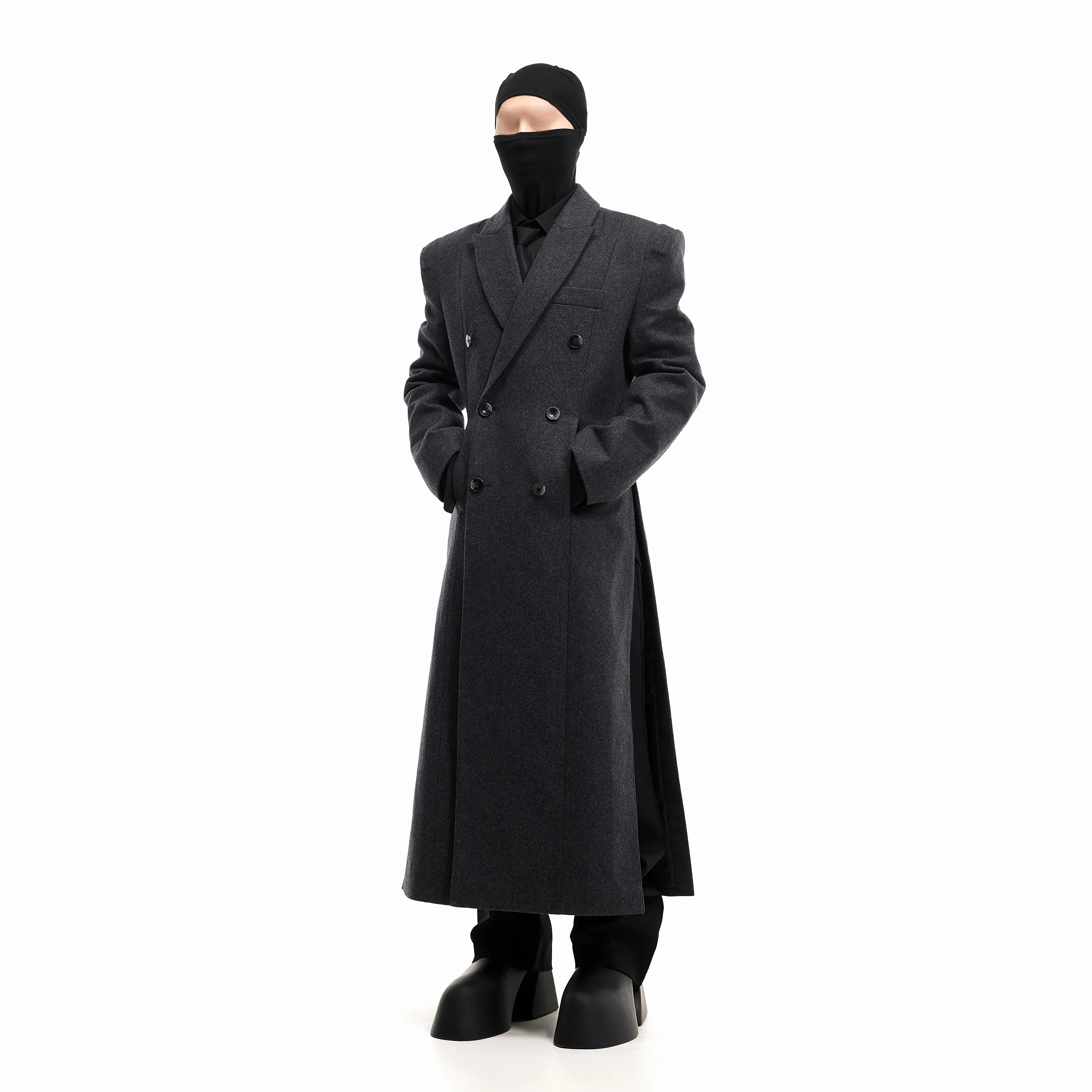 Double-Breasted Wool Overcoat