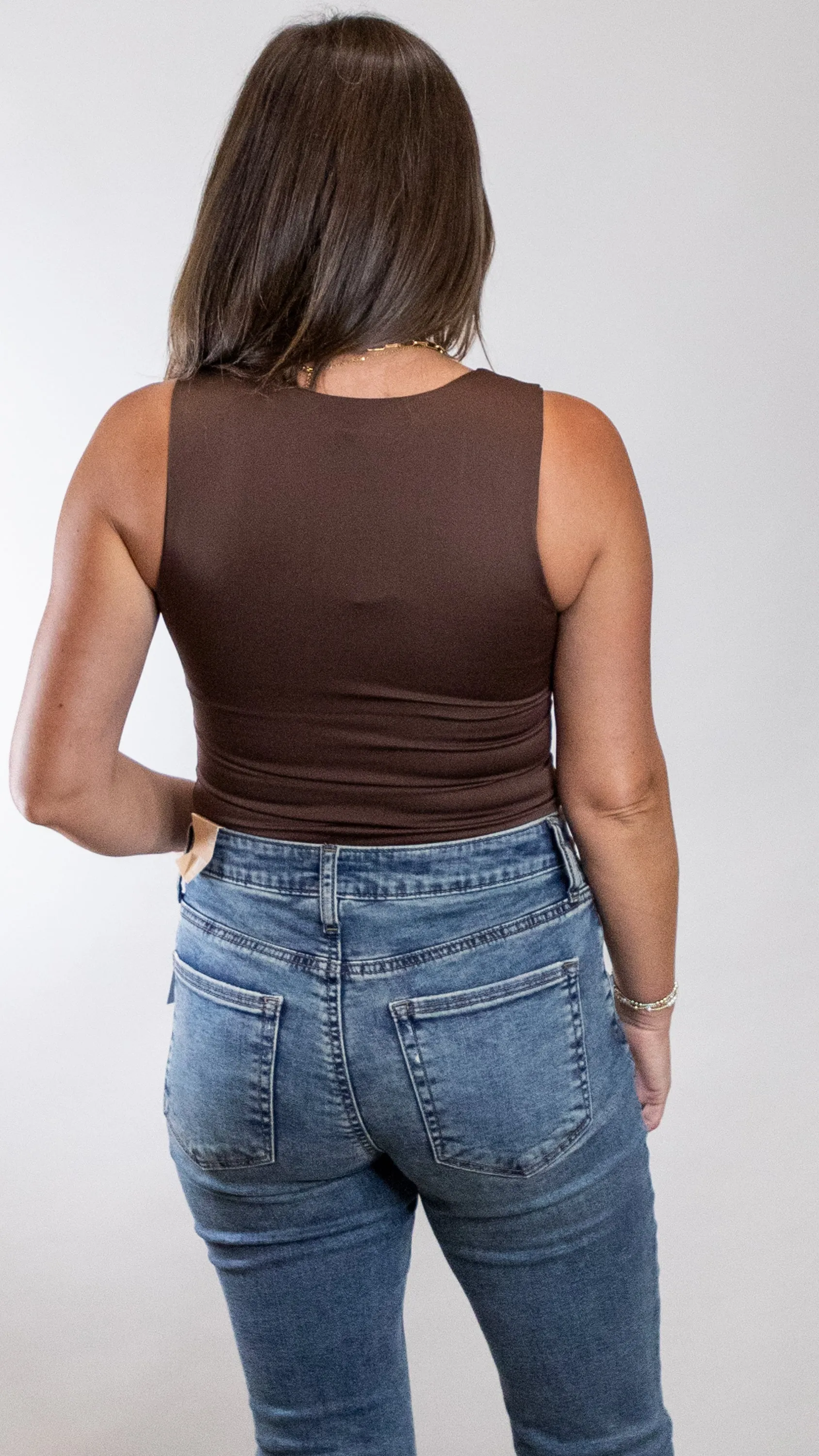 DOUBLE LINED SCOOP NECK TANK