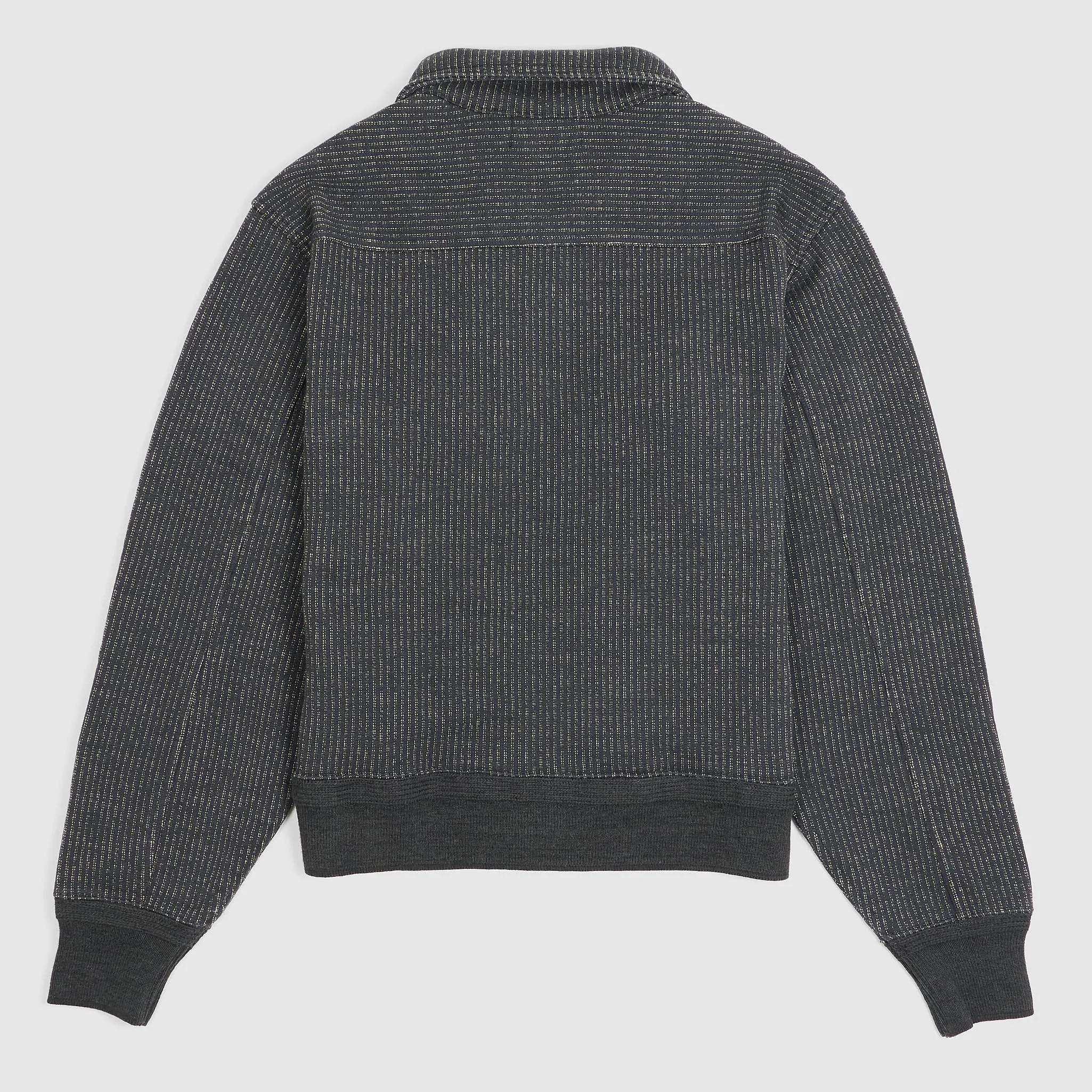 Double RL Striped Cotton Blend Fleece Jacket