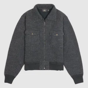 Double RL Striped Cotton Blend Fleece Jacket