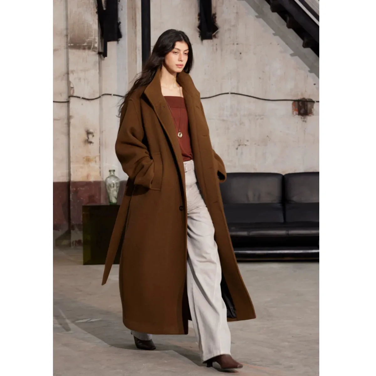 Double-Sided Wool Long Coat