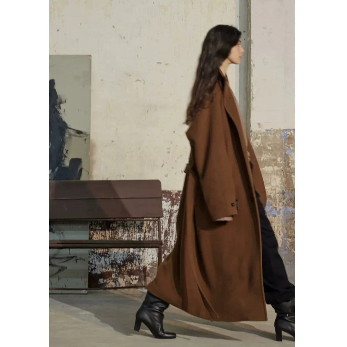 Double-Sided Wool Long Coat