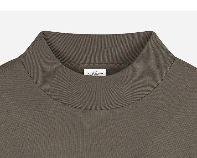 Drop Shoulder Half Turtleneck T-shirt