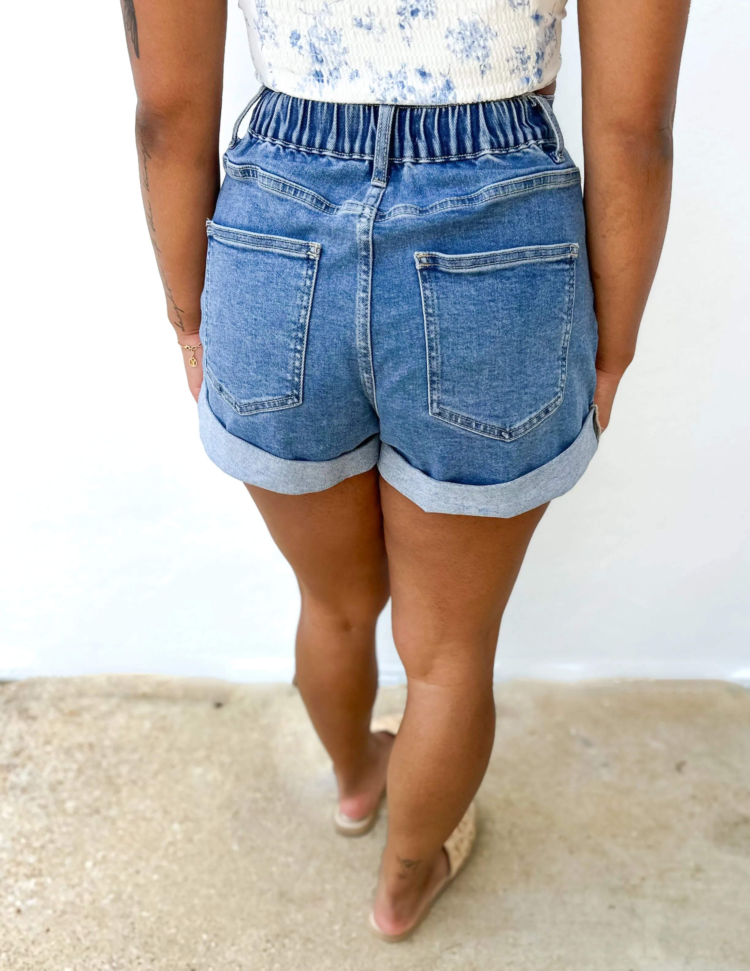 Drown Me In Love Loose Fit Denim Shorts
