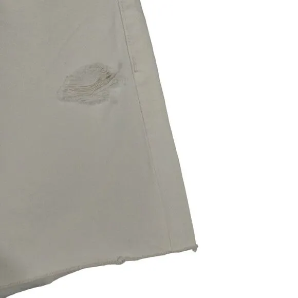 E Hudson Los Angeles Women's White Lori High Rise Denim Shorts NWT Plus Size 32
