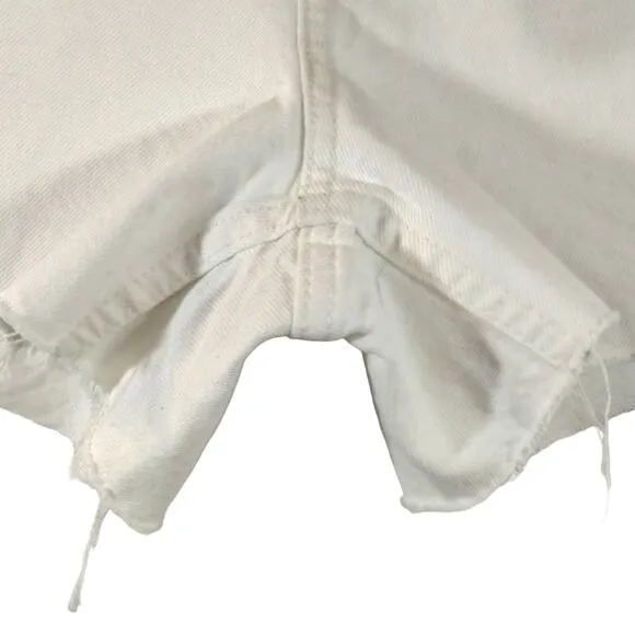 E Hudson Los Angeles Women's White Lori High Rise Denim Shorts NWT Plus Size 32