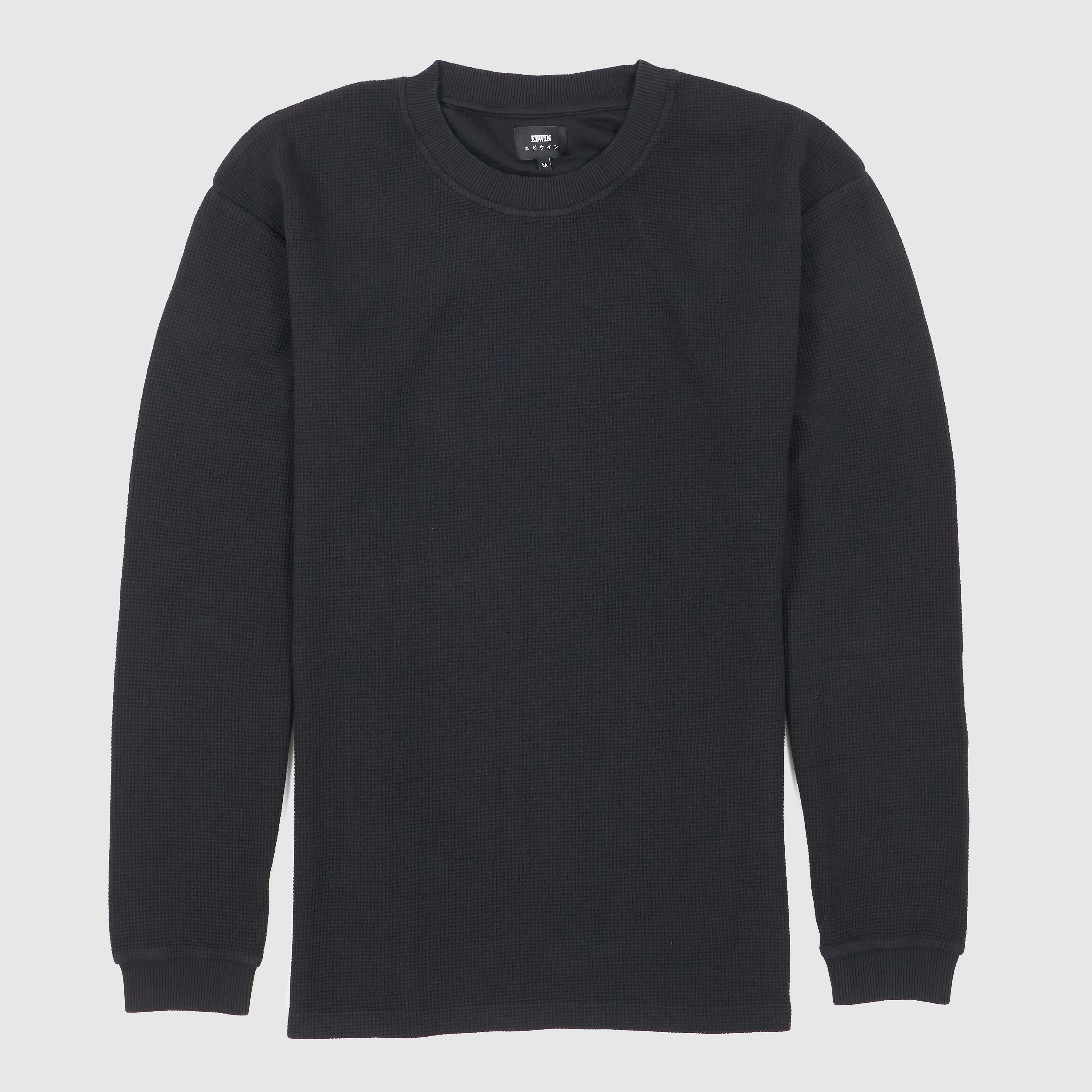 Edwin Crew Neck Waffle Long Sleeve Shirt
