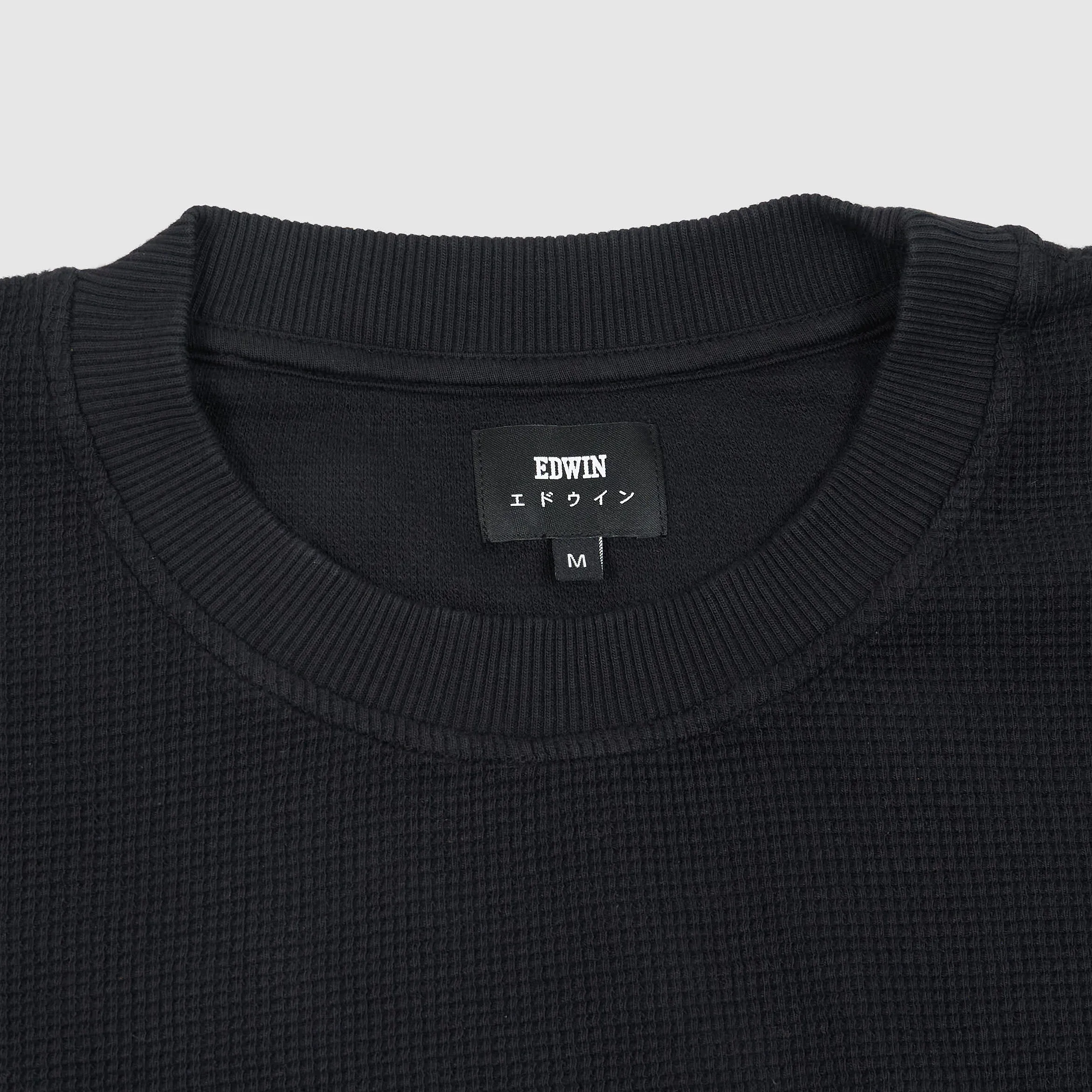Edwin Crew Neck Waffle Long Sleeve Shirt